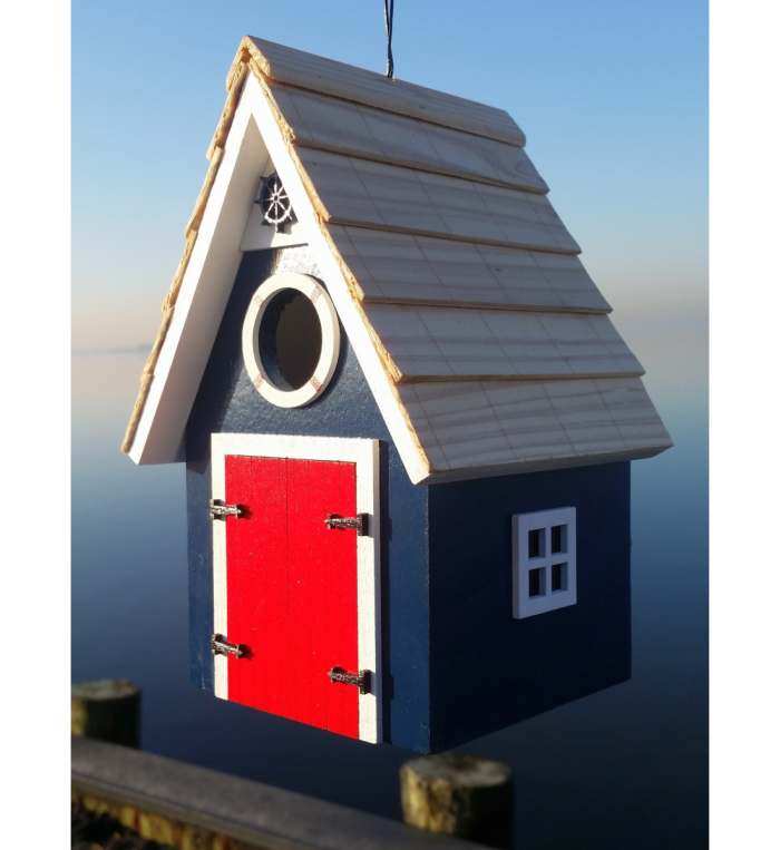 Dockside Cabin Birdhouse Blue